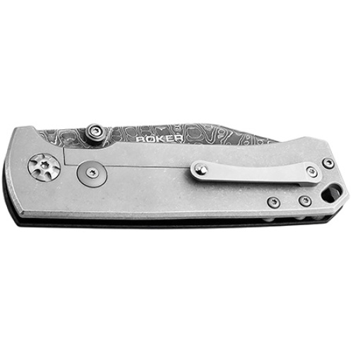 Boker 111103DAM Tiger-Damast Pocket 3.35" Damascus Blade Micarta Handle